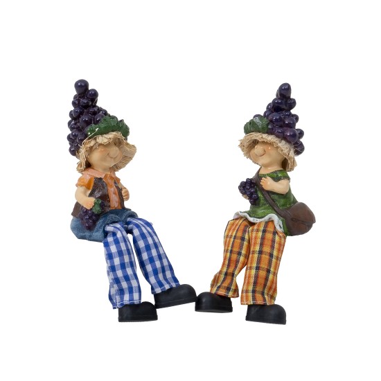 Set 2 figurine din rasina cu picioare atarnatoare, model strugure, H 16 cm, B.S.P. / SL163_10