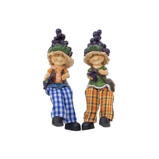 Set 2 figurine din rasina cu picioare atarnatoare, model strugure, H 16 cm, B.S.P. / SL163_10