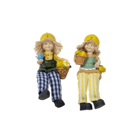 Set 2 figurine din rasina cu picioare atarnatoare, model lamaie, H 16 cm, B.S.P. / SL163_4
