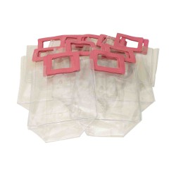 Set 10 pungi transparente, culoare maner roz, 18x10x20 cm, B.S.P. / SL170_1