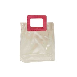 Set 10 pungi transparente, culoare maner roz, 18x10x20 cm, B.S.P. / SL170_1