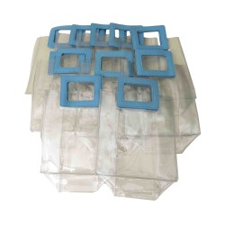 Set 10 pungi transparente, culoare maner bleu, 18x10x20 cm, B.S.P. / SL170_2