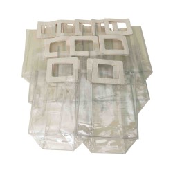 Set 10 pungi transparente, culoare maner alb, 18x10x20 cm, B.S.P. / SL170_4