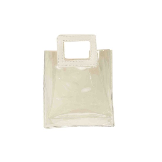 Set 10 pungi transparente, culoare maner alb, 18x10x20 cm, B.S.P. / SL170_4