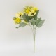 Buchet flori artificiale, 5 fire, culoare galben, H 30 cm, B.S.P. / SL177_5