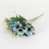 Buchet flori artificiale, 5 fire, culoare bleu, H 30 cm, B.S.P. / SL177_2