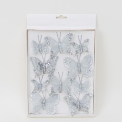 Set 10 fluturi , culoare alb, dimensiuni diferite, B.S.P. / SL188_2