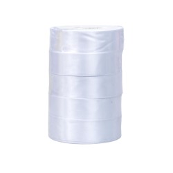 Rola saten, 2.5 cm x 22 m, 5/ set, culoare alb, B.S.P. / SL194_01