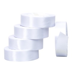 Rola saten, 2.5 cm x 22 m, 5/ set, culoare alb, B.S.P. / SL194_01