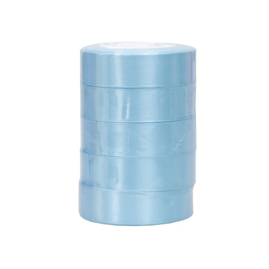 Rola saten, 2.5 cm x 22 m, 5/ set, culoare turcoaz, B.S.P. / SL194_11