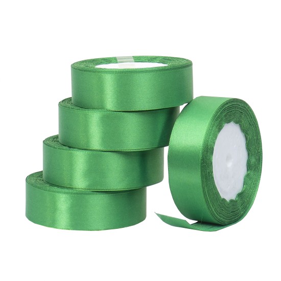 Rola saten, 2.5 cm x 22 m, 5/ set, culoare verde, B.S.P. / SL194_19