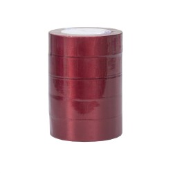 Rola saten, 2.5 cm x 22 m, 5/ set, culoare grena, B.S.P. / SL194_33