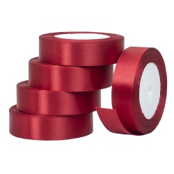 Rola saten, 2.5 cm x 22 m, 5/ set, culoare grena, B.S.P. / SL194_33