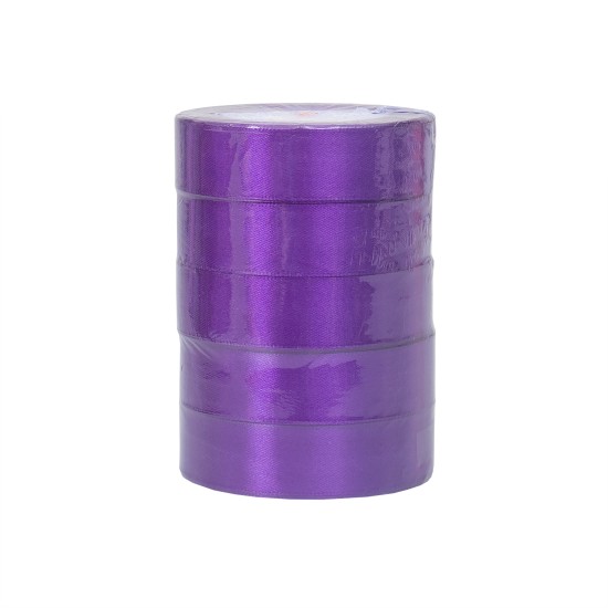 Rola saten, 2.5 cm x 22 m, 5/ set, culoare mov, B.S.P. / SL194_35