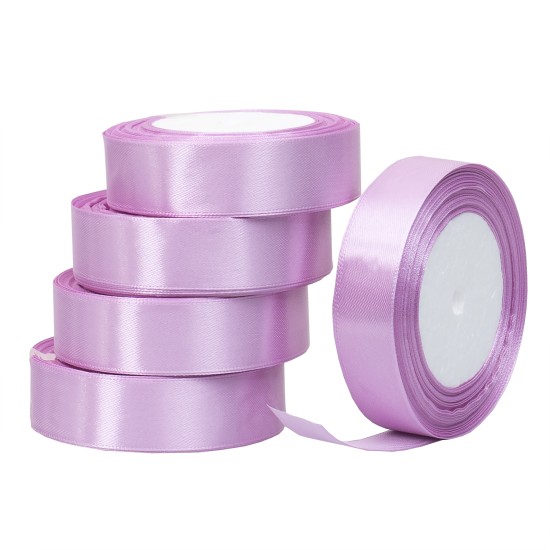 Rola saten, 2.5 cm x 22 m, 5/ set, culoare roz, B.S.P. / SL194_45