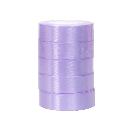 Rola saten, 2.5 cm x 22 m, 5/ set, culoare lila, B.S.P. / SL194_85
