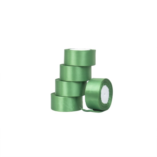 Rola saten, 4 cm x 22 m, 5/ set, culoare verde, B.S.P. / SL195_19