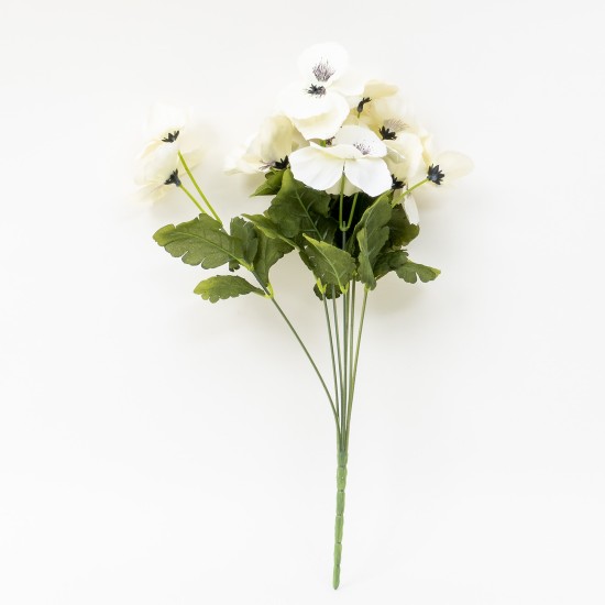 Buchet panselute artificiale, culoare alb, H 35 cm, B.S.P. / SL205_2