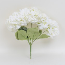 Buchet 6 fire hortensie, culoare crem, H 40 cm, B.S.P. / SL221_1