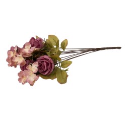 Buchet 10 fire, trandafir + hortensie, 50 cm, culoare roz, B.S.P. / SL222_2