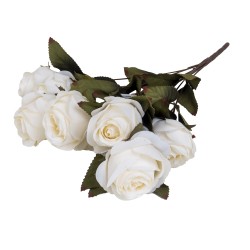 Buchet 9 trandafiri artificiali, culoare alb, H 50 cm, B.S.P. / SL223_2