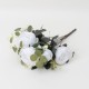 Buchet bujor artificial + eucalipt , culoare alb, 45x20 cm, B.S.P. / SL240_2