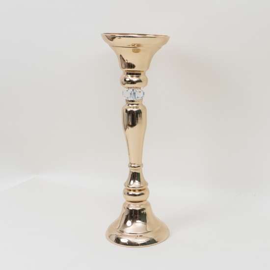 Suport pentru flori, din metal, culoare auriu, 16x16x49 cm / SL279