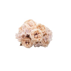 Buchet 11 fire, bujor + hortensie, culoare somon, 45 cm, B.S.P. / SL313_S