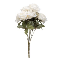 Buchet 10 fire trandafir, H 50 cm, culoare crem, B.S.P. / SL314_C