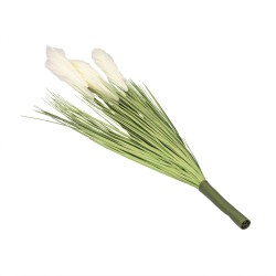 Buchet puf artificial, culoare verde + crem, H 90 cm, B.S.P. / SL317