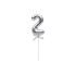 Topper tort, cifre, plastic, H 20 cm, culoare argintiu, B.S.P. / SL318_2