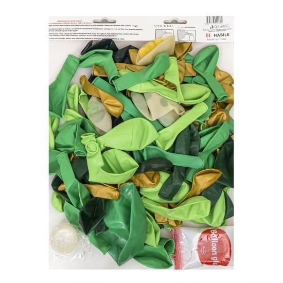 Set aranjament baloane pentru arcada, decor verde + plus frunze decorative, 141 piese, B.S.P. / SL319