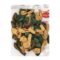 Set aranjament baloane pentru arcada, decor verde, maro si crem, 118 piese, B.S.P. / SL320