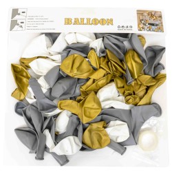 Set aranjament baloane pentru arcada, decor auriu argintiu si alb / SL322