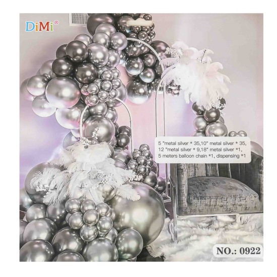 Set aranjament baloane pentru arcada, decor de culoare argintiu / SL327Q