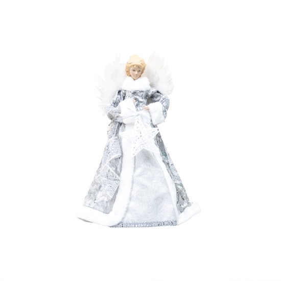 Varf de brad, model inger, 40 cm, culoare argintiu, B.S.P. / SL331