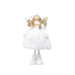 Decoratiune Craciun, model fetita, culoare alb, 45x 20 cm, B.S.P. / SL337