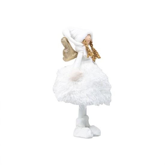 Decoratiune Craciun, model fetita, culoare alb, 45x 20 cm, B.S.P. / SL337