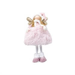 Decoratiune Craciun, model fetita, culoare roz, 45x 20 cm, B.S.P. / SL338