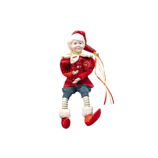 Decoratiune Craciun, Spiridus, culoare rosu, 35 cm , B.S.P. / SL344