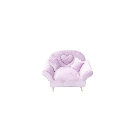 Cutie de bijuterii din catifea, model canapea, culoare roz, 17.5x15 cm, B.S.P. / SL350_R