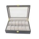 Caseta din lemn pentru depozitare si organizare 12 ceasuri, culoare negru, 31.5x20x8 CM, B.S.P. / SL354