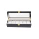 Caseta din lemn pentru depozitare si organizare 6 ceasuri, culoare negru, 31x11x8 CM, B.S.P. / SL355