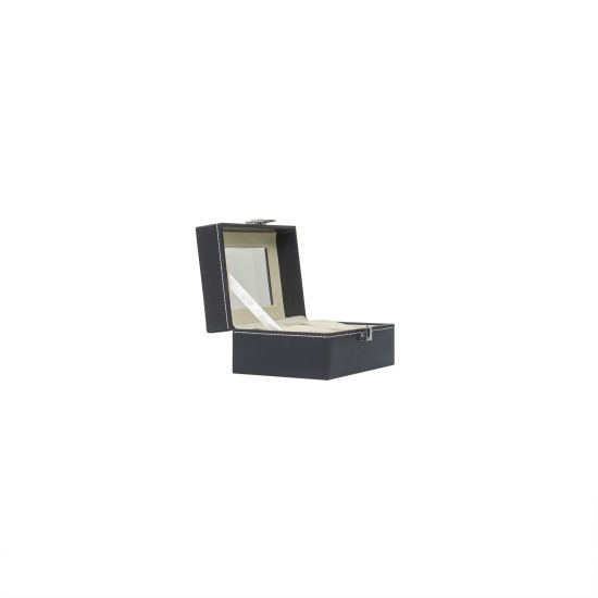 Caseta din lemn pentru depozitare si organizare 3 ceasuri, culoare negru, 16x11x8 CM, B.S.P. / SL356