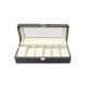 Caseta din lemn pentru depozitare si organizare 6 ceasuri, culoare negru, 30x11x8 CM, B.S.P. / SL358