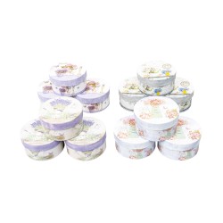 Cutii cadou, model rotund, imprimeuri diferite, 12/set, 10x5 cm, B.S.P. / SL375_2