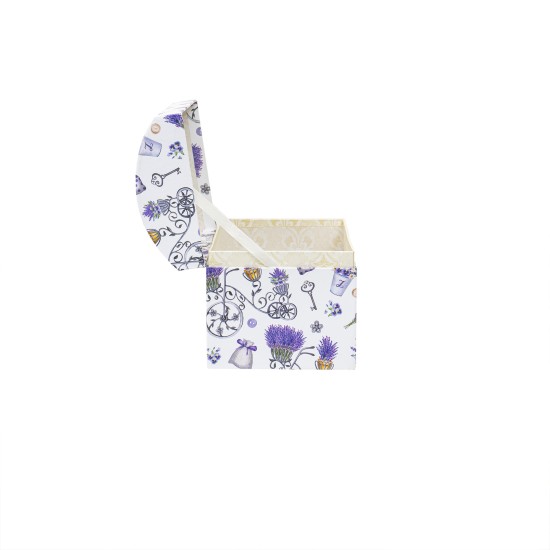 Cutii cadou, model cufar, impimeu lavanda, 3/set, B.S.P. / SL377_M
