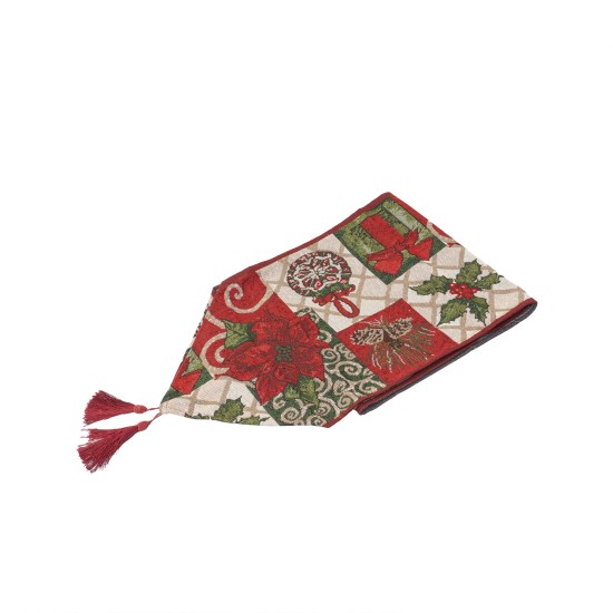Napron decorativ pentru masa, model coronita + craciunita, 33x180 cm, B.S.P. / SL378_6