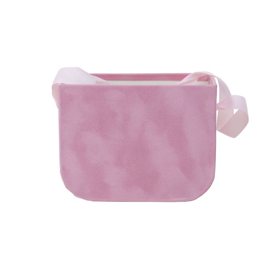 Set 3 cutii cu forma dreptunghiulara din catifea, culoare roz, B.S.P. / SL380_2