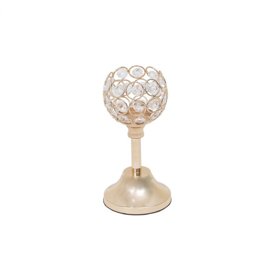 Suport lumanare,din metal, culoare auriu, H 18,5 cm, B.S.P. / SL385